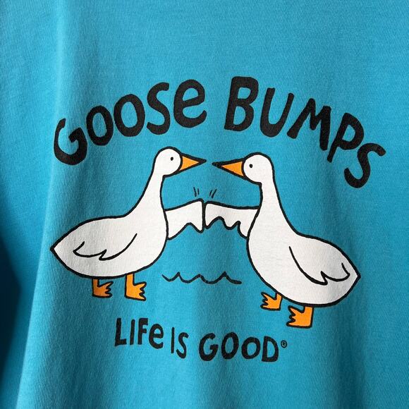 Life is Good T-Shirt Kids Size XXL Aqua "Goose Bumps" Long Sleeve 100% Cotton - Picture 7 of 16